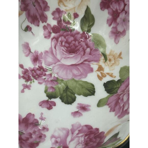 Antique Vintage Royal Danube Floral Serving Dish 3 Sections Handle Gold Trim - Picture 6 of 9